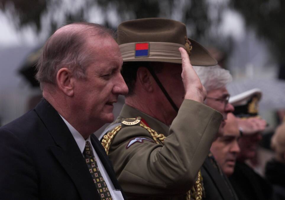 Former deputy prime minister Time Fischer attends the Australian Forces Vietnam Memorial in Canberra in 1998. Picture: Andrew Meares