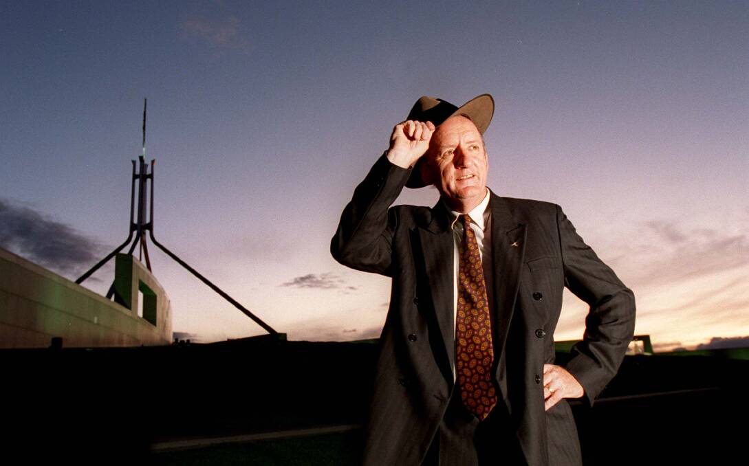 Tim Fischer at Parliament House in 1996. Picture: Andrew Meares