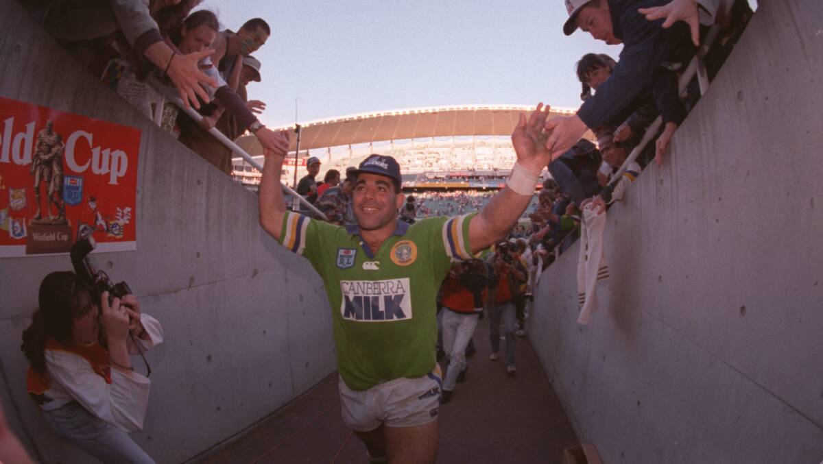 Mal Meninga walked up the race for the final time as a premiership winner. Picture: Tim Clayton