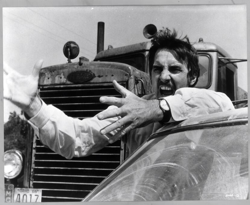 Dennis Weaver pursued by a truck in Duel. Picture: Supplied