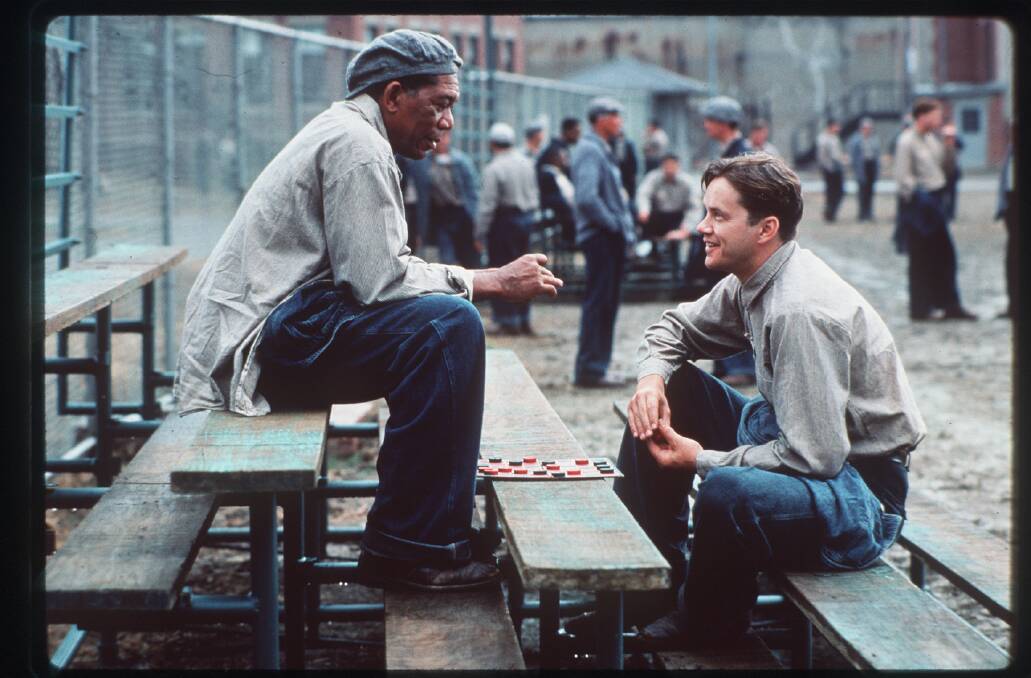  Morgan Freeman, left and Tim Robbins in The Shawshank Redemption. Picture: Supplied