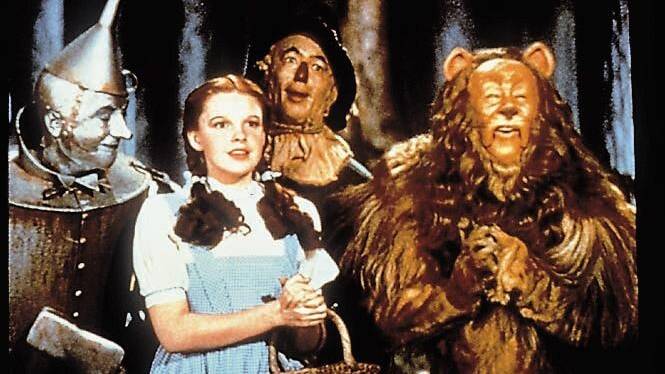 Jack Haley, left, Judy Garland, Ray Bolger and Bert Lahr in The Wizard of Oz. Picture: Supplied