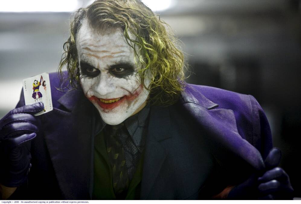 Heath Ledger in his Oscar-winning role as The Joker in The Dark Knight. Picture: Supplied