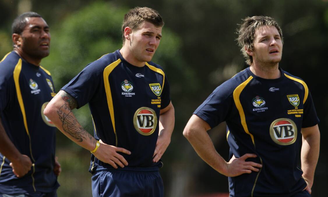 Josh Dugan and Jarrod Croker at a Kangaroos camp in 2010. Picture: Wolter Peeters