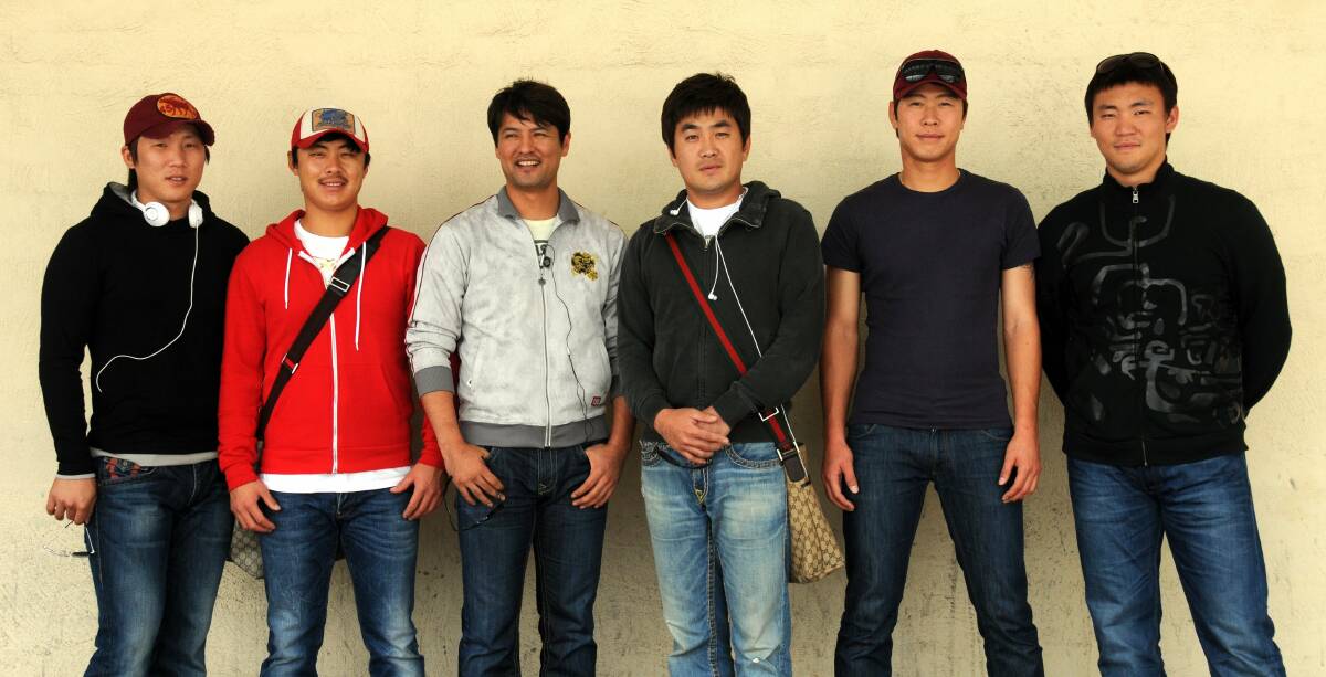 Six korean baseballers played for the Cavalry in 2010. Picture: Kate Leith
