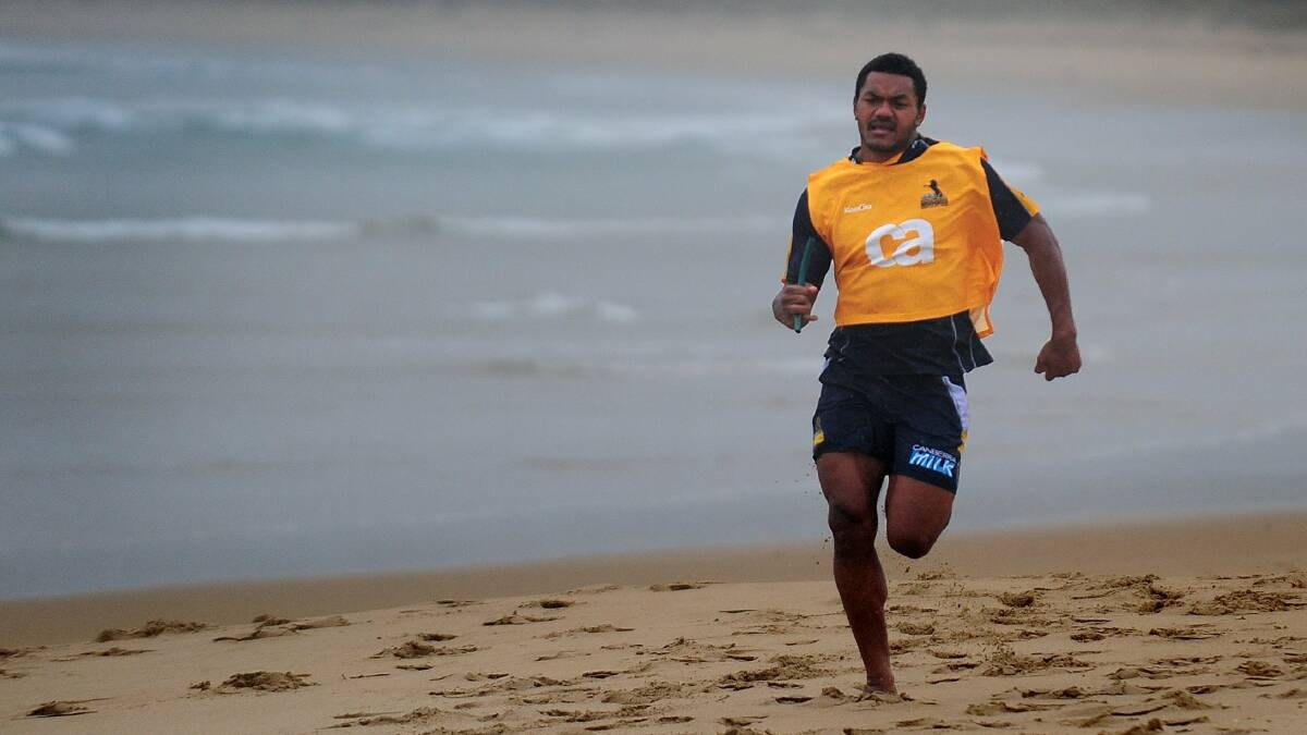Henry Speight at his first Brumbies training session at Broulee in December, 2010. Picture: Karleen Minney