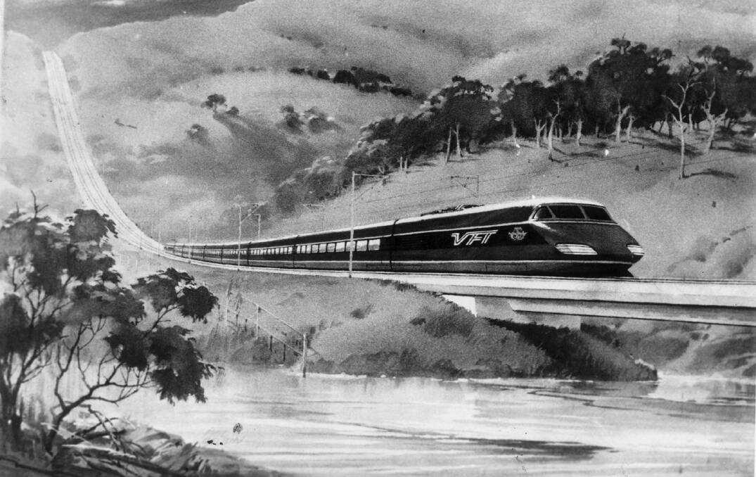 This artist's impression of what a fast train might look like dates back to 1988.