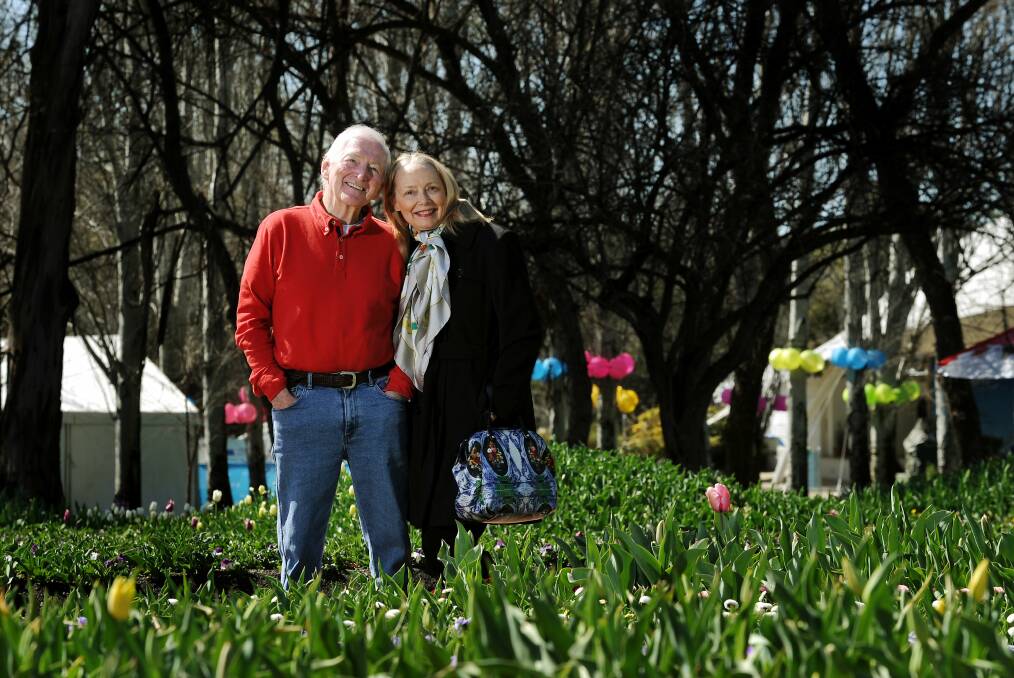 Bryce Courtenay and his wife Christine at his final Floriade, two months before he died, in November, 2012.