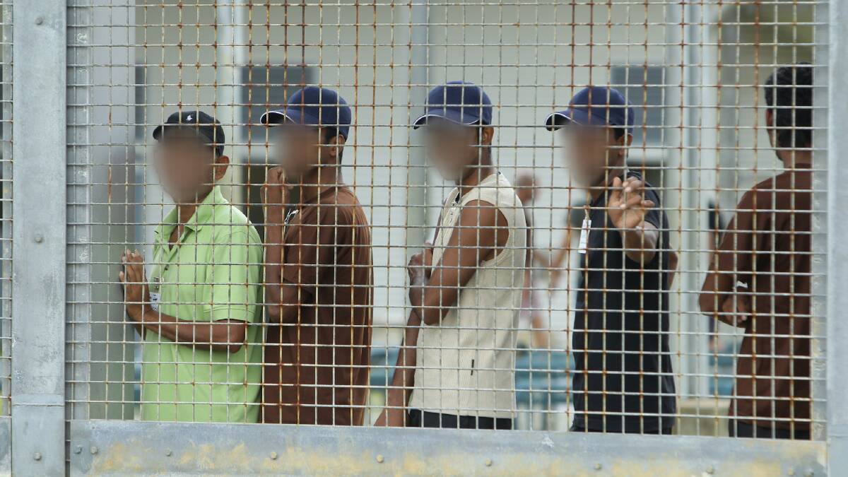 Asylum seekers held in detention at North West Point Detention Center at Christmas Island, in 2013. Picture: Wolter Peeters
