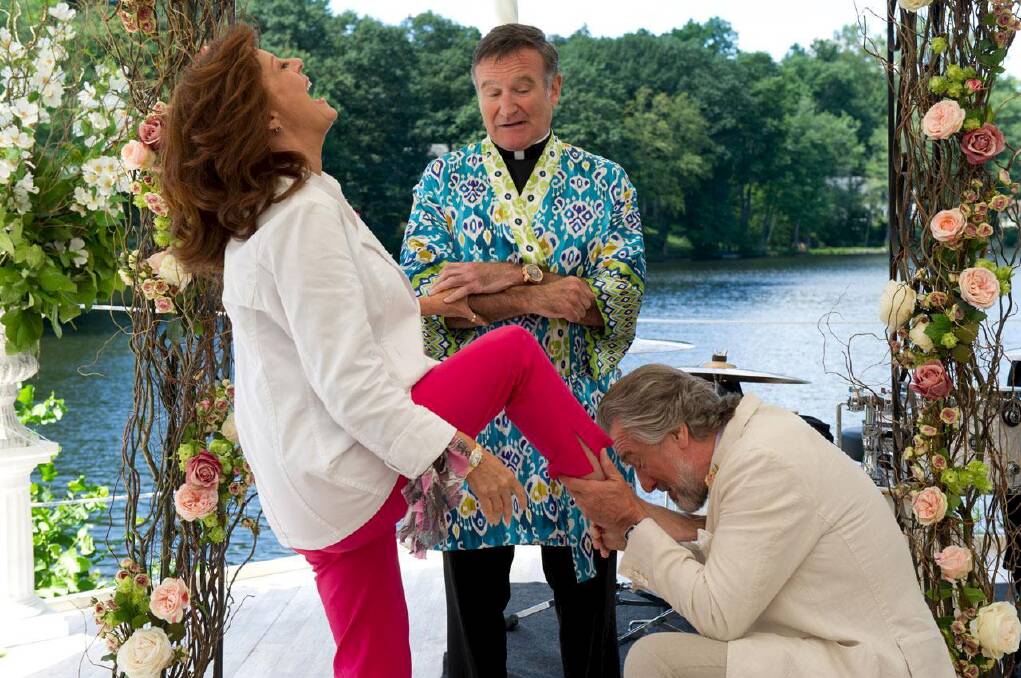 From left, Susan Sarandon, Robin Williams and Robert De Niro in The Big Wedding. Picture: Supplied