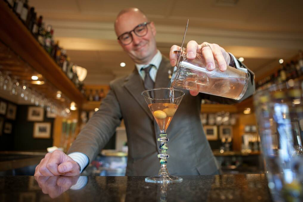 Martini whisperer Phillip A. Jones shows off his skills. Picture: Katherine Griffiths