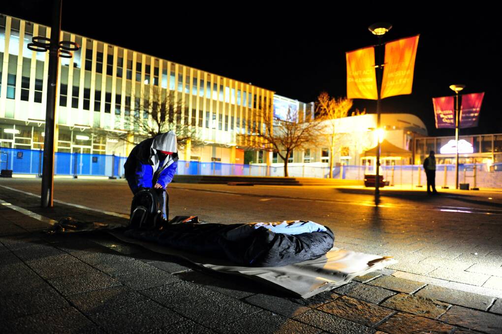  The 2013 Vinnies CEO Sleepout was held in Canberra's Civic Square. Picture: Karleen Minney.