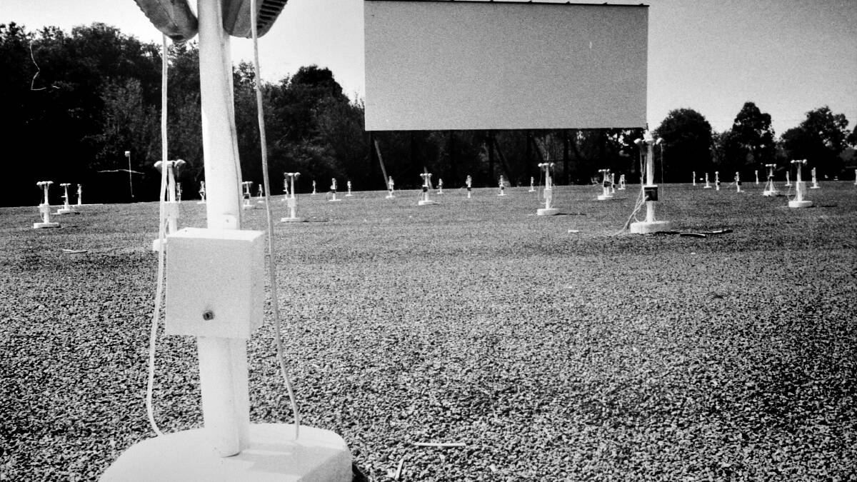 News. 27thNovember 2013. (25/11/82) Speakers installed at the Starlight Twin drive-in. Canberra Times photo.