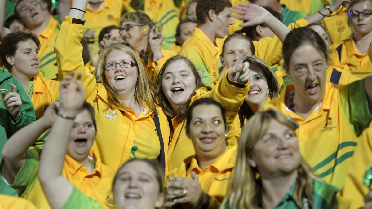 Some of the Australian participants in the Special Olympics. Picture: Marina Neil