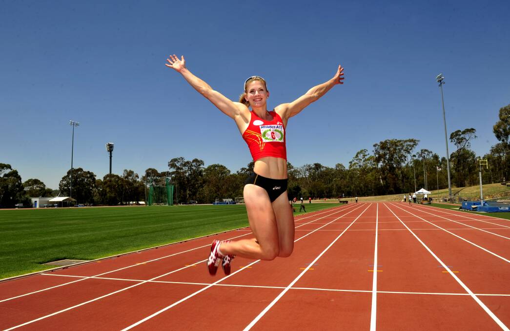Melissa Breen after breaking a 20-year-old Australian sprint record on a new AIS track in 2014. Picture: Melissa Adams