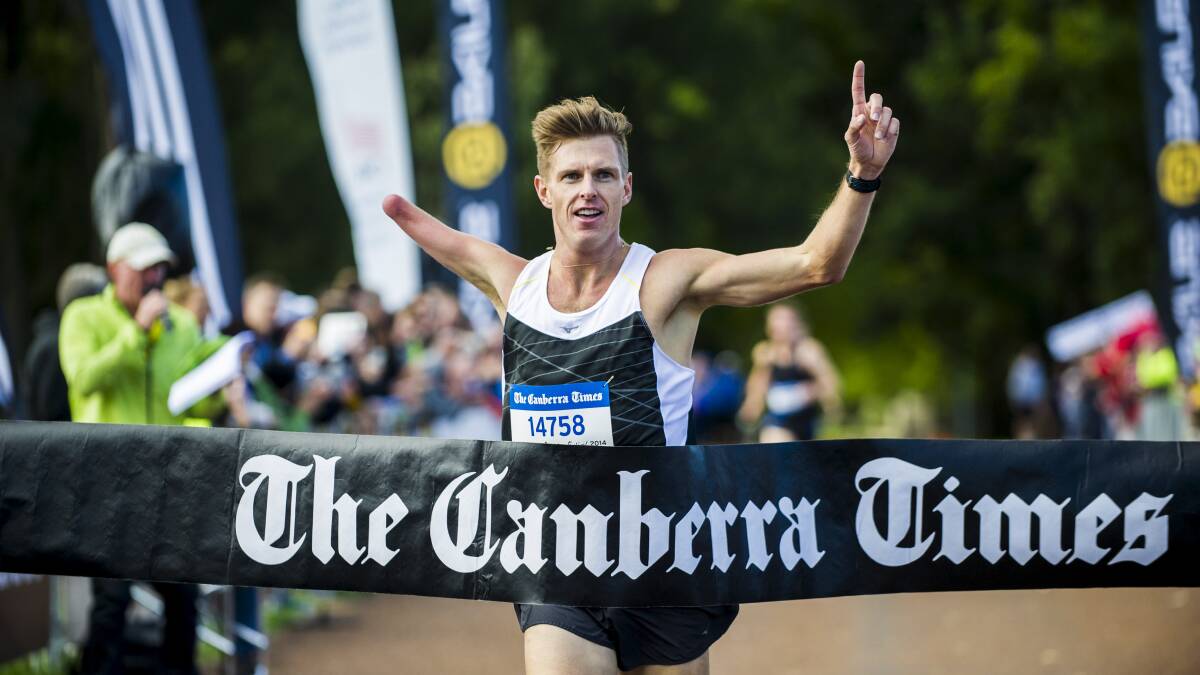 Michael Roeger winning The Canberra Times fun run.
