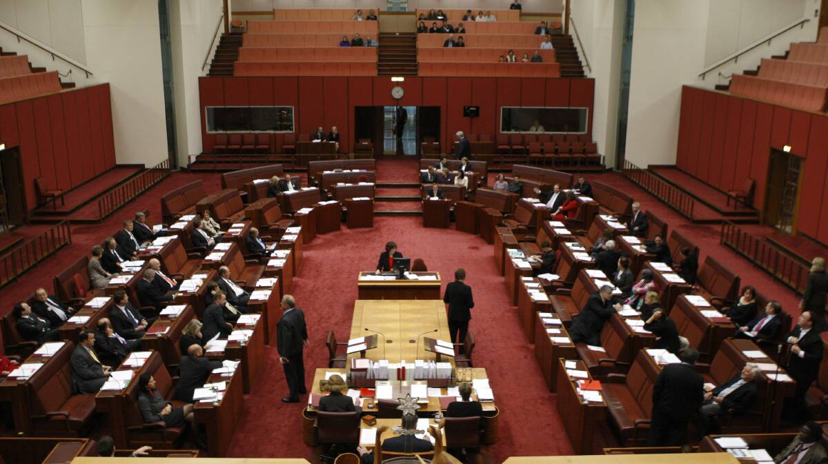 The Senate chamber at Parliament House. Picture: Glen McCurtayne