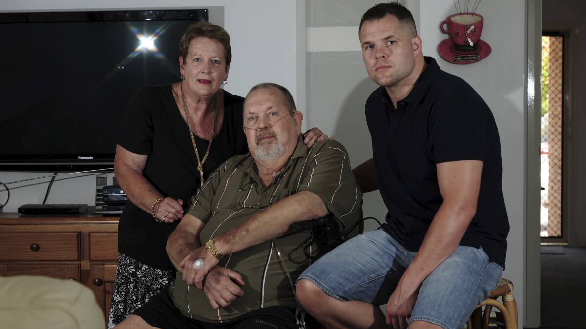Ben Edwards, with his parents, June and Ray, in 2015. Picture: Graham Tidy.