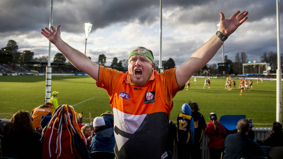 Giants fans have to wait a little longer before the AFL confirms its return to Manuka. Picture: Jay Cronan