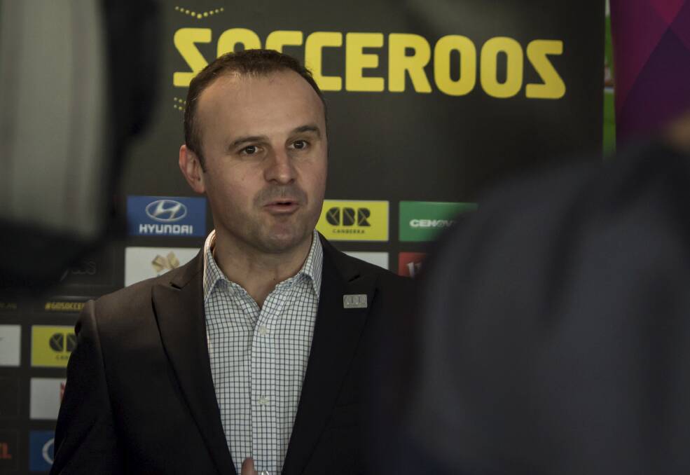 Andrew Barr says the high cost prevented the ACT government from joining the World Cup bid. Picture: Tonya Costa