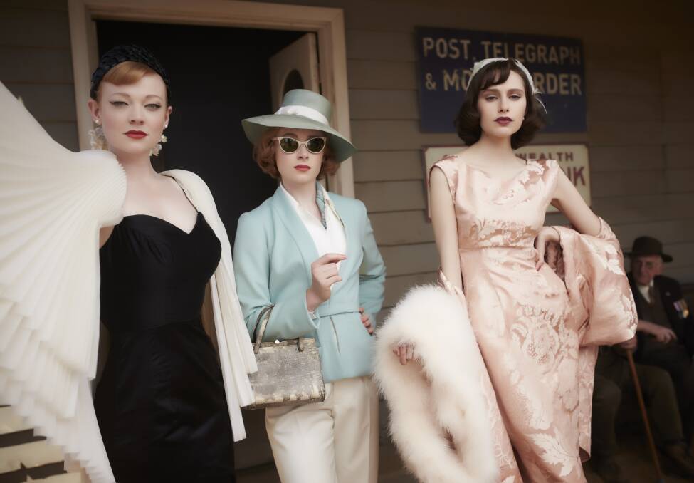 Get inspired by 1950s fashion and The Dressmaker. Sarah Snook, Amanda Woodhams and Hayley Magnus in The Dressmaker. Photo: Ben King
