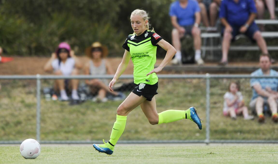 Local junior Nicki Flannery is returning to Canberra United for 2021. Picture: Rohan Thomson
