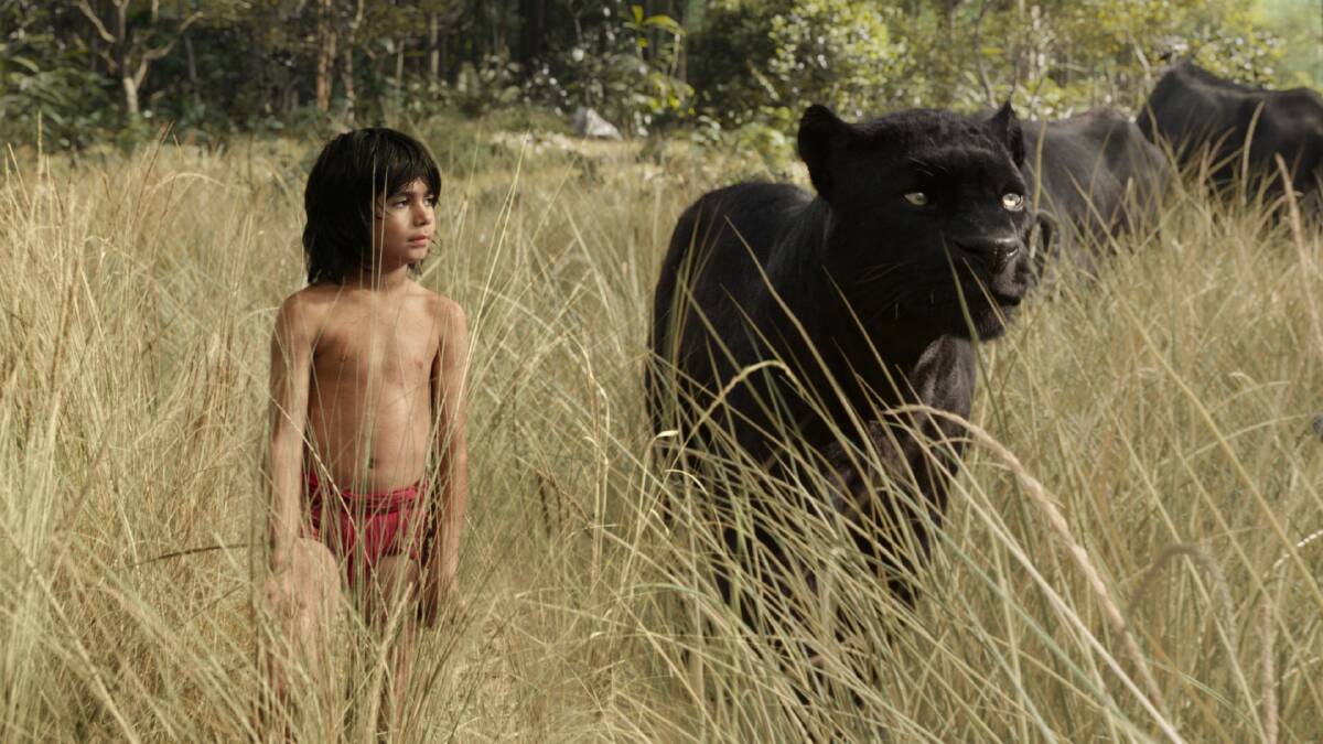Mowgli, played by Neel Sethi, left, and Bagheera (voice of Ben Kingsley) in The Jungle Book. Picture: Disney Enterprises