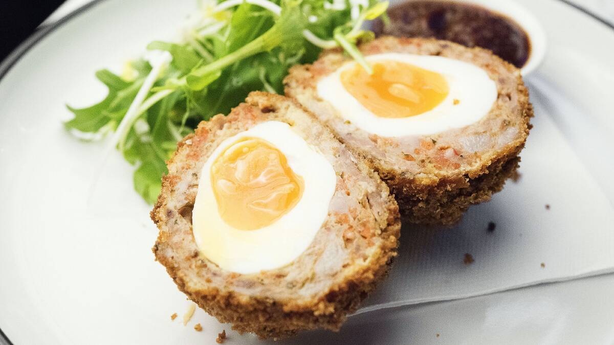 Sample a range of Scotch eggs with whisky at Molly. Picture: Christopher Pearce