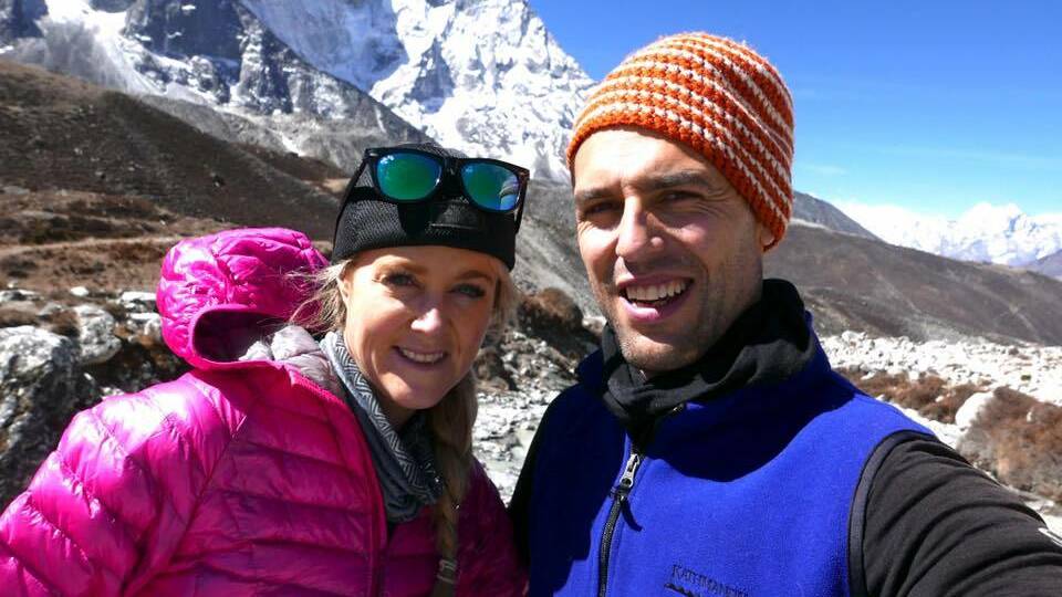 Laura and Ben Darlington pictured in the Himalayas in 2016. Picture: Supplied