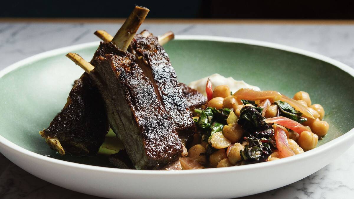 Lamb breast with chickpeas. Picture: Christopher Pearce