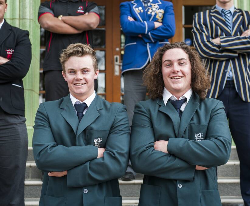 Brotherly love: Ryan Lonergan, left, and Lachlan as schoolboy players. Picture: Elesa Kurtz