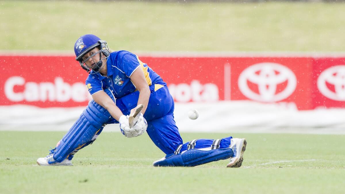 Angela Reakes topped the ACT Meteors' batting charts with 54 runs. Picture: Jay Cronan