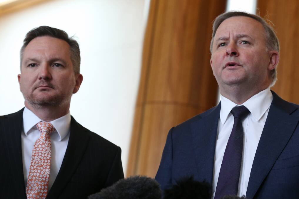 Treasury spokesman Chris Bowen and infrastructure spokesman Anthony Albanese are both contenders for the Labor leadership. Picture: Andrew Meares