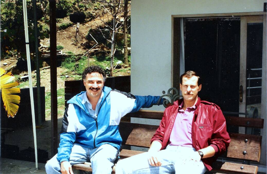 Javier Pena and Steve Murphy in Colombia in the 1980s. Picture: Supplied