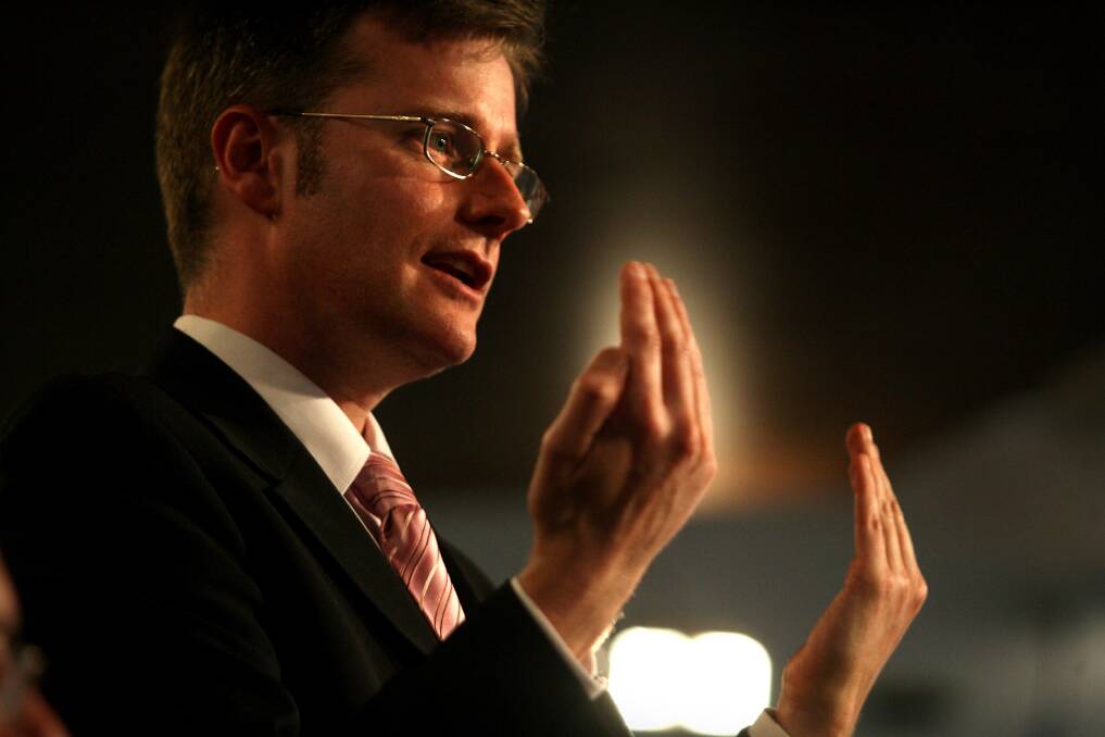 Tim Gartrell speaks at the National Press Club in 2007. Picture: Glen McCurtayne
