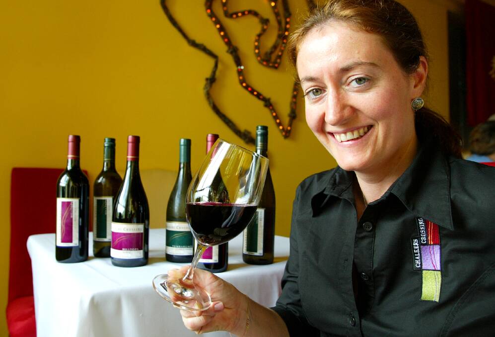 Award-winning winemaker Celine Rousseau with some of her Chalkers Crossing wines. Picture: Ben Macmahon
