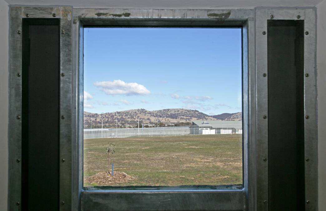 Inside the main cell block at the Alexander Maconochie Centre looking out. Picture: Andrew Sheargold