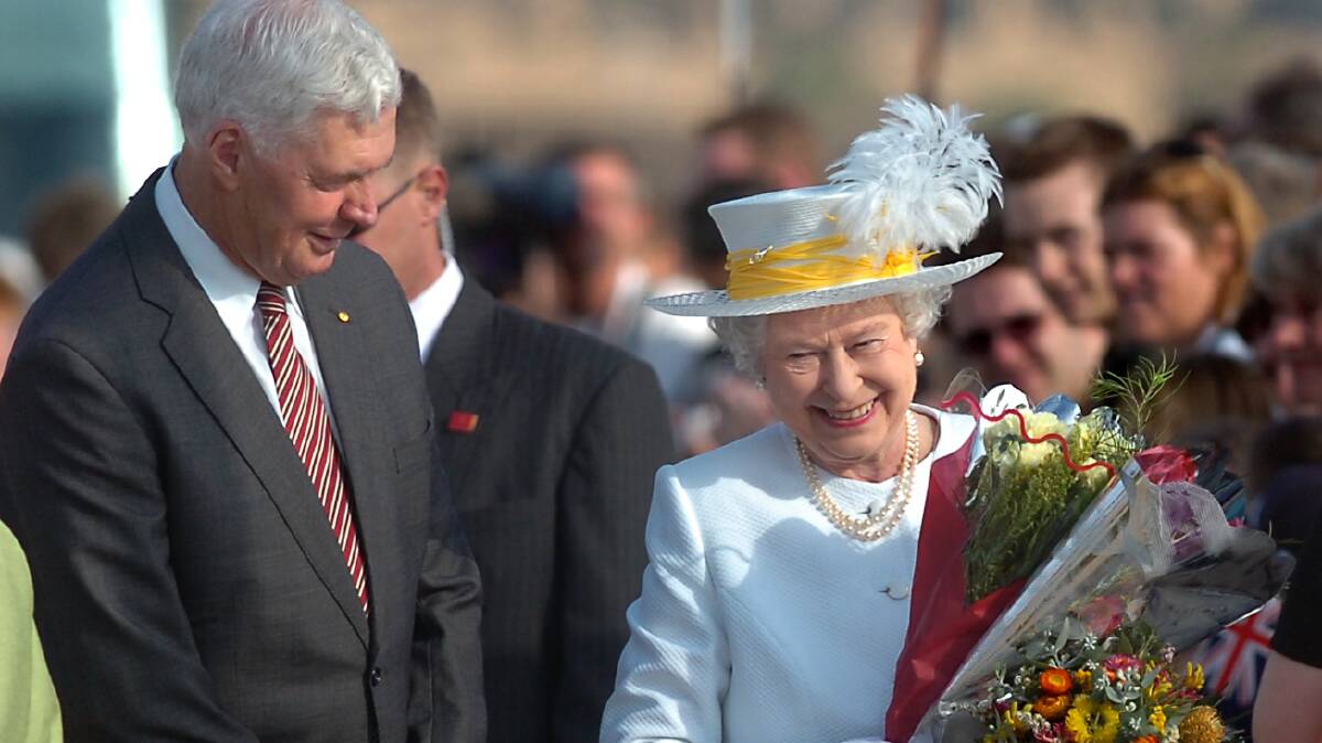 Former governor-general Michael Jeffery in Canberra with Queen Elizabeth in 2006. Picture: Melissa Adams