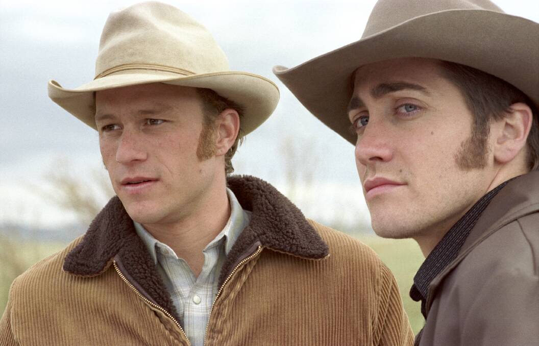 Heath Ledger and Jake Gyllenhaal star in the film adaptation of E. Annie Proulx gay love story Brokeback Mountain. Picture: Supplied