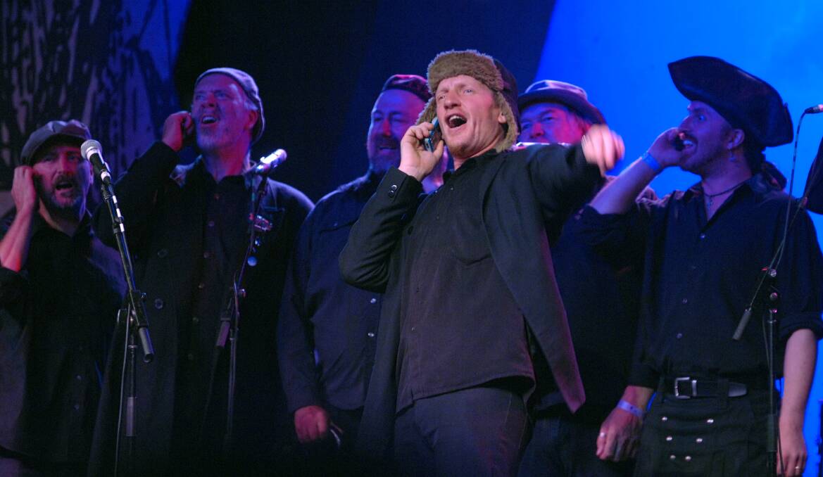 Stephen Taberner and the Spooky Man's Chorale performing at Canberra's National Folk Festival. Picture: Graham Tidy