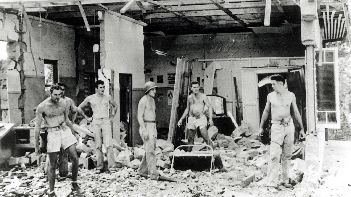 A building in Darwin after the bombing on February 19, 1942.
Picture: Northern Territory State Reference Library.
