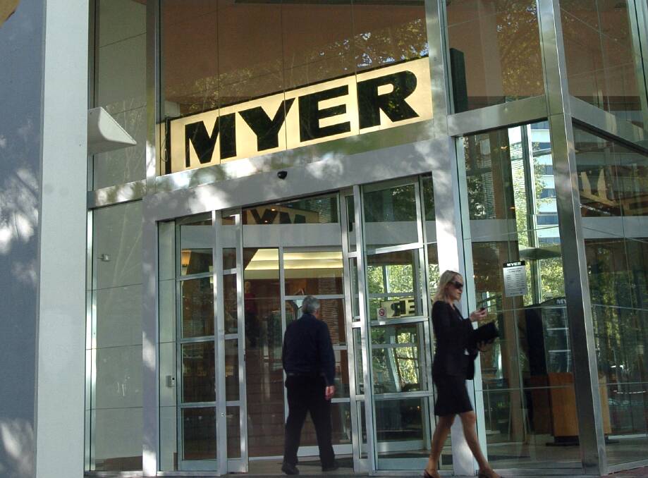 Myer, which confirmed on Saturday afternoon its registers were down in stores across the country. Picture: Graham Tidy