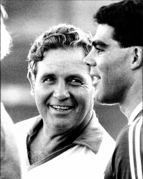 Don Furner snr with Mal Meninga in 1987. Picture: The Canberra Times