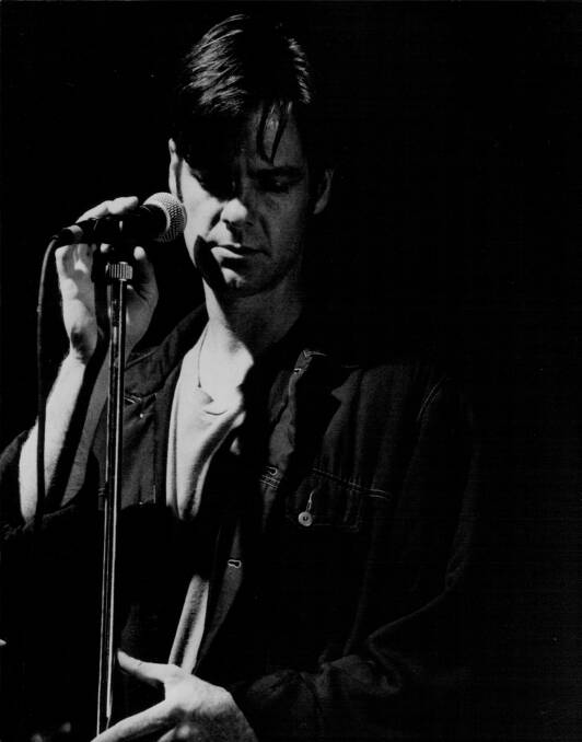Frontman: Don Walker behind the mic for his post Chisel solo project Catfish, which ran for four years from the late 1980s. Picture: Tony Mott.