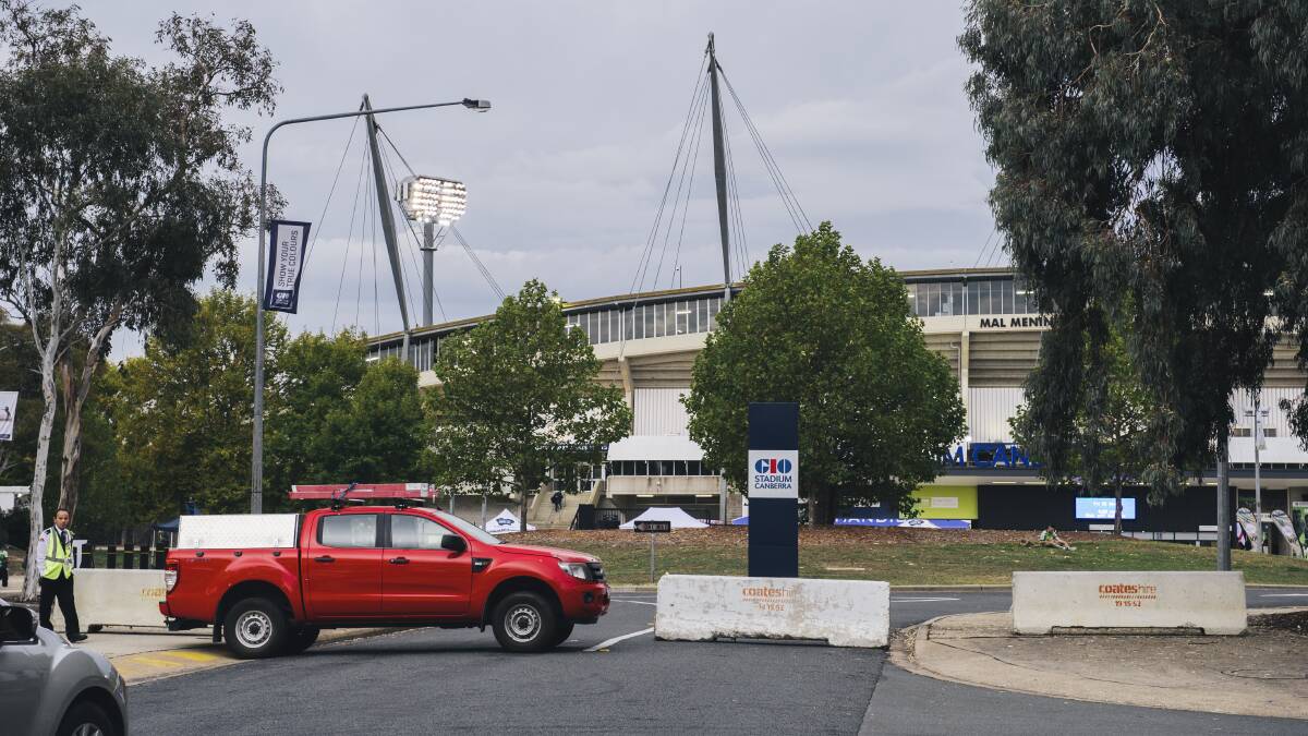 Security will be beefed up further at Canberra Stadium with stronger gates, portable anti-vehicle barriers, and more CCTV. Picture: Rohan Thomson
