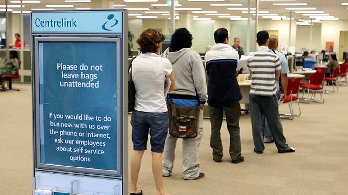 People waiting in line at Centrelink