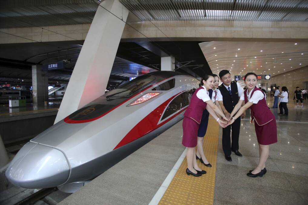 China's Fuxing train, capable of reaching 400kph is one of the world's fastest bullet trains currently in operation. Picture: AP