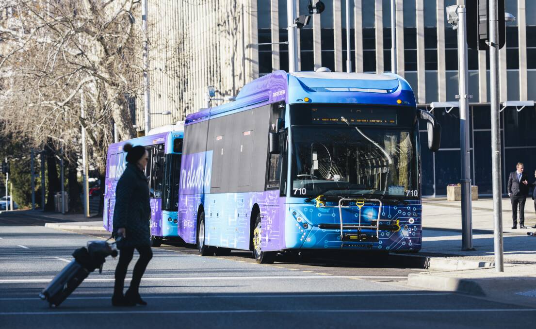 Transport Canberra has trialled electric buses previously in Canberra.Picture: Rohan Thomson