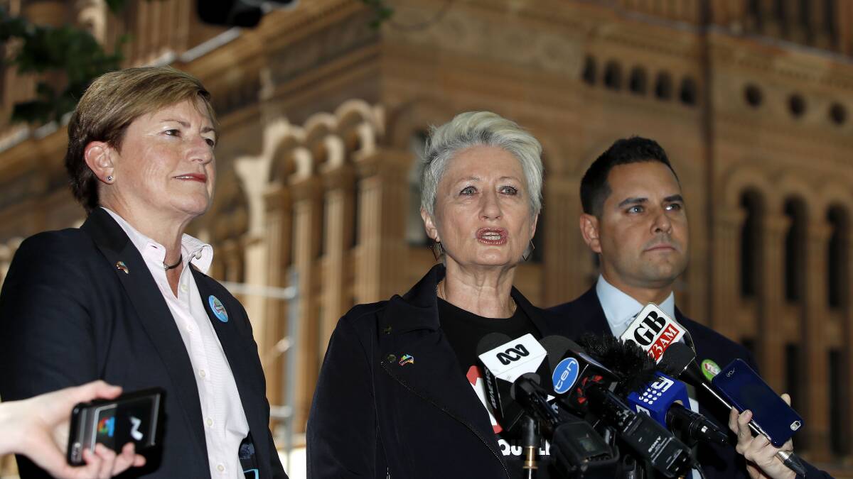 Kerryn Phelps, centre, campaigns for marriage equality. Picture: Daniel Munoz, Fairfax Media

