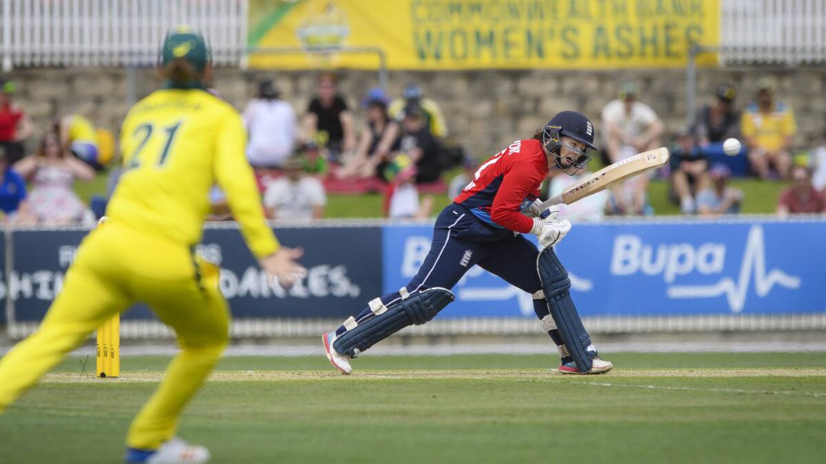 England opener Tammy Beaumont in action in a past game in Canberra. Picture: Sitthixay Ditthavong
